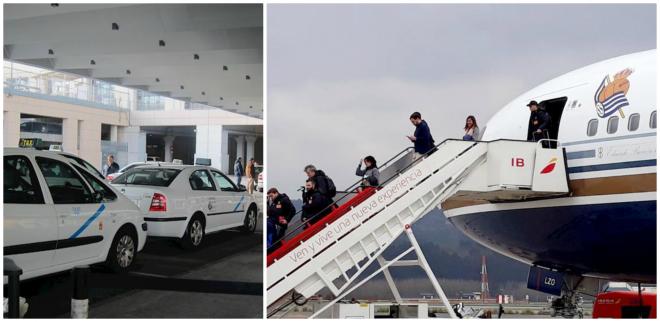 Taxis que emplearon los jugadores de la Real para desplazarse de Málaga a Granada.