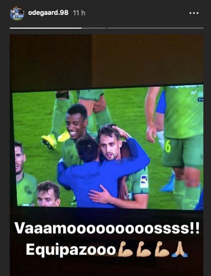 Odegaard celebró la victoria de la Real en las redes sociales (Foto: Instagram).