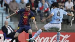 Oubiña ante Messi (Foto: LaLiga).