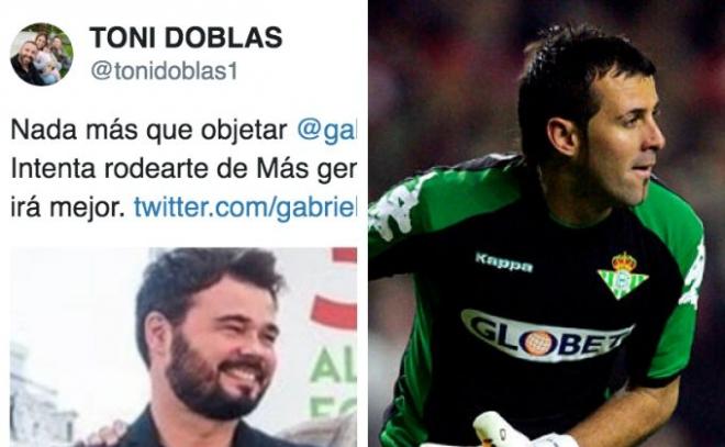 Toni Doblas lanza un mensaje en Twitter a Gabriel Rufián.