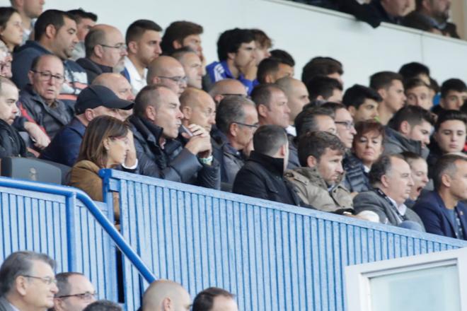 Víctor Fernández en el palco de La Romareda durante el partido del Juvenil en la UEFA Youth League frente al Apoel (Foto: Daniel Marzo)