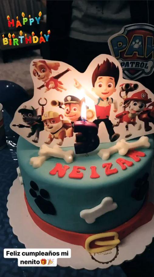 La tarta de cumpleaños de Neizan Rodríguez.