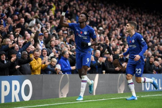 Abraham, celebrando su gol ante el Crystal Palace.
