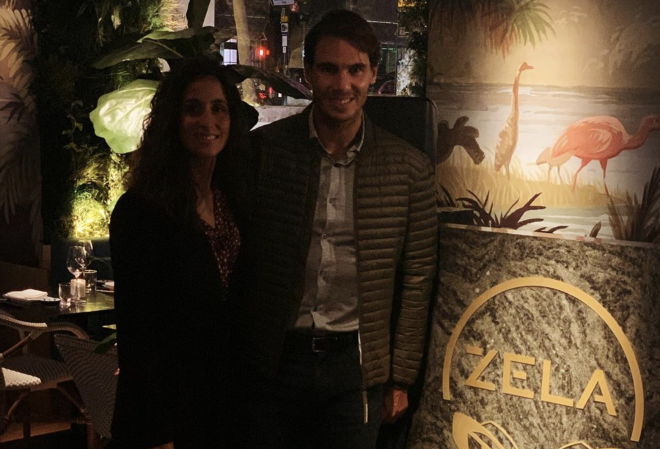Rafa Nadal y Mery Perelló, en un restaurante (Foto: @rafaelnadal).