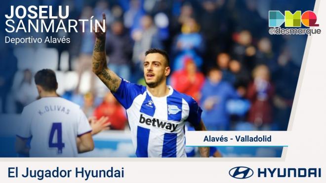 Joselu, Jugador Hyundai del Alavés-Real Valladolid.