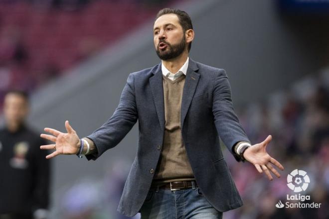 Pablo Machín, ante el Atlético de Madrid.