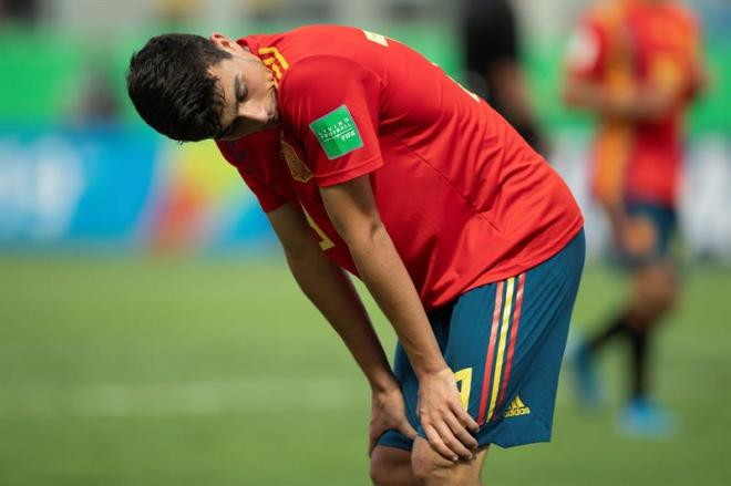 Pedri, tras caer eliminada España ante Francia en el Mundial sub 17.