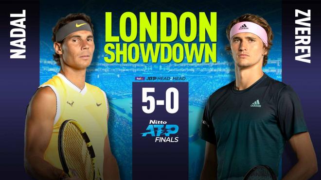 Imagen de la ATP para el partido en las Finales ATP entre Rafa Nadal y Alexander Zverev.