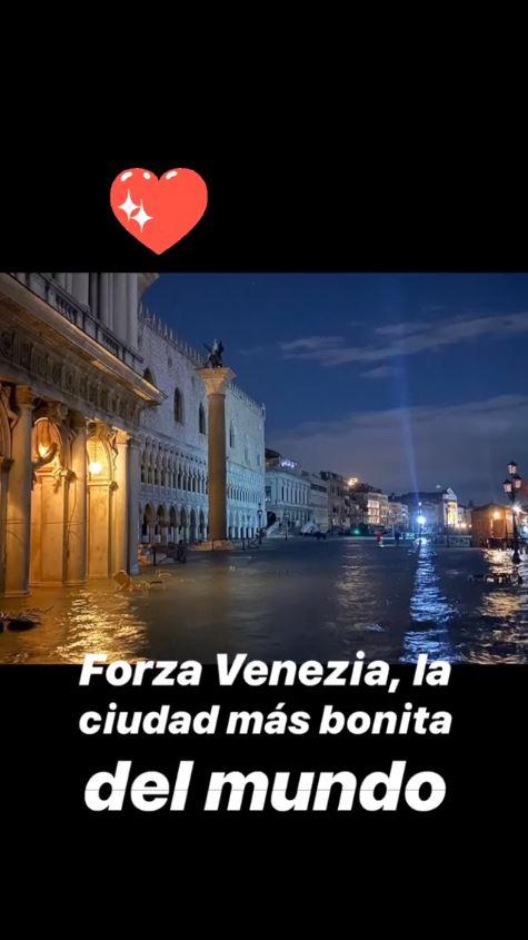 Álvaro Morata apoya a Venecia tras su inundación.