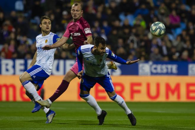 Zozulia y Guitián en el Real Zaragoza-Albacete (Foto: Dani Marzo).