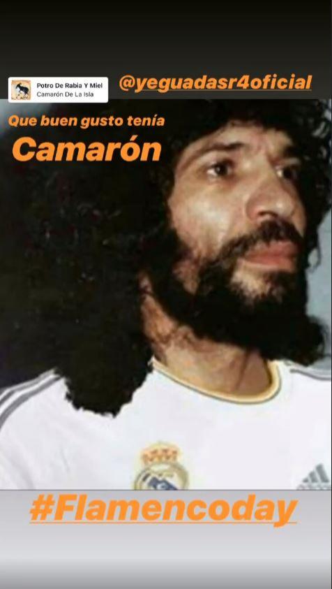 El montaje de Sergio Ramos con una foto de Camarón y la camiseta del Real Madrid.