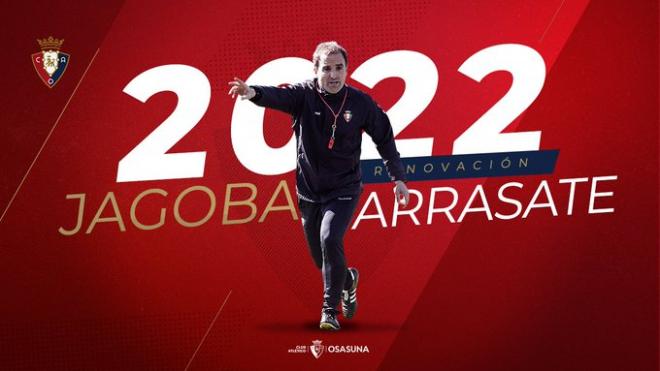 Arrasate ha renovado con Osasuna hasta 2022.