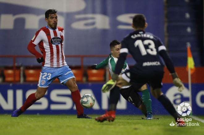 Josete, durante un partido con el Lugo esta temporada (Foto: LaLiga).