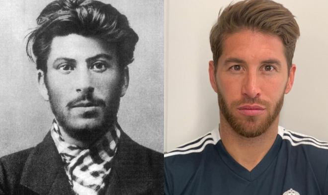 Iósif Stalin, de joven, y Sergio Ramos, jugador del Real Madrid.