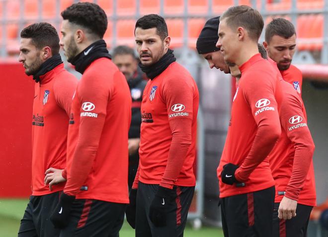 Vitolo, en la sesión del Atlético (Foto: ATM).