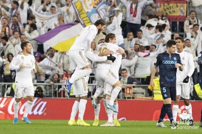 Celebración de uno de los tantos del Real Madrid (Foto: LaLiga).