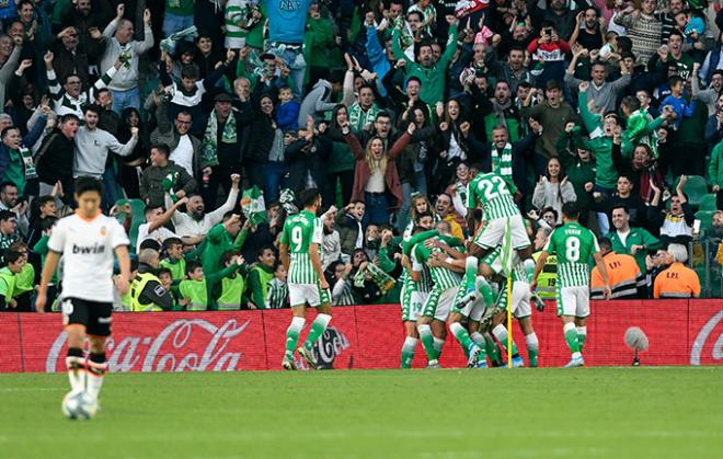 Imagen del gol de Canales (Foto: Kiko Hurtado).