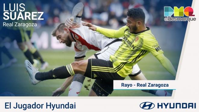 Luis Suárez, jugador Hyundai del Rayo-Real Zaragoza.