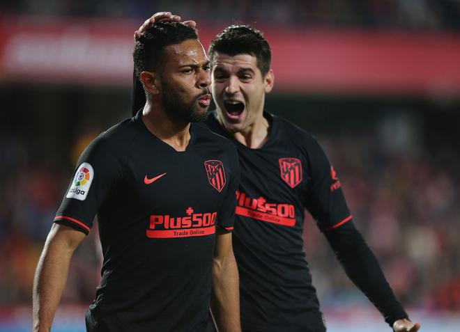 Renan Lodi y Morata celebran el gol del Atlético (Foto: ATM).