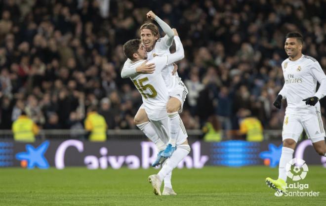 Valverde y Modric festejan el gol del Real Madrid (Foto: LaLiga).