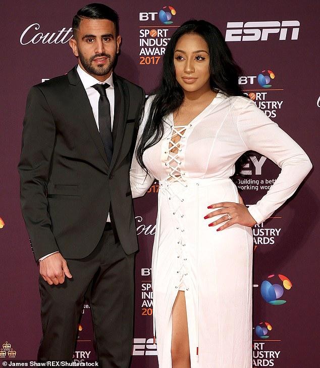 El jugador del Manchester City Riyad Mahrez y su esposa Rita.