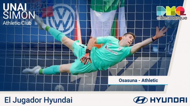 Unai Simón, jugador Hyundai del Osasuna-Athletic.