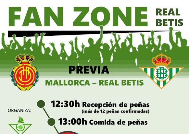Cartel de la Fan Zone del Betis en Mallorca.