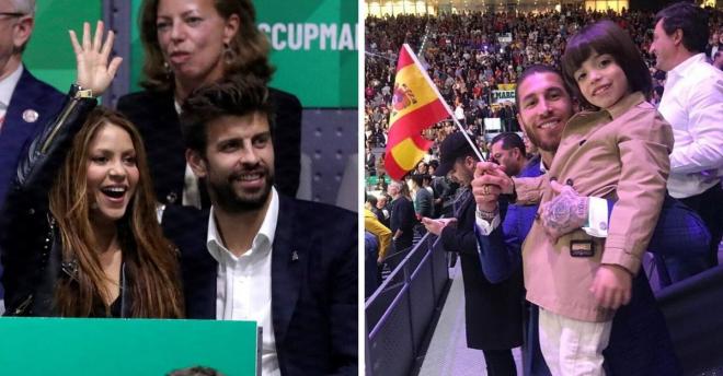 Shakira y Piqué junto a Sergio Ramos Sr. y Jr.