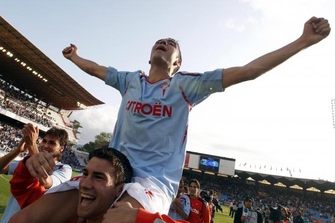 Aspas celebrando la victoria ante el Alavés (Foto: Cordon Press).