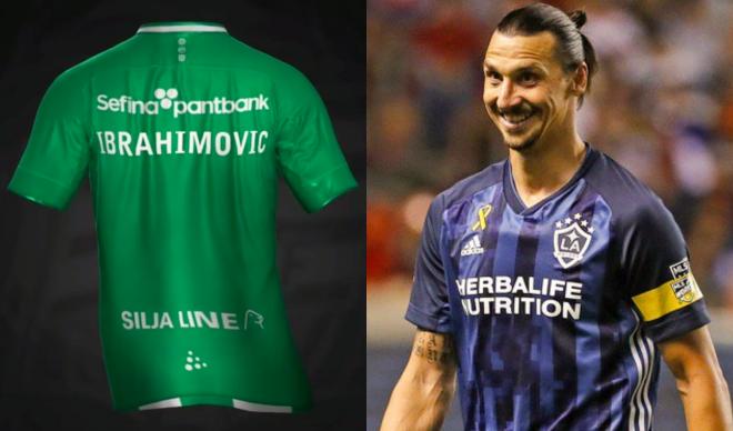 Zlatan Ibrahimovic sube a su Instagram una camiseta del equipo sueco Hammarby.