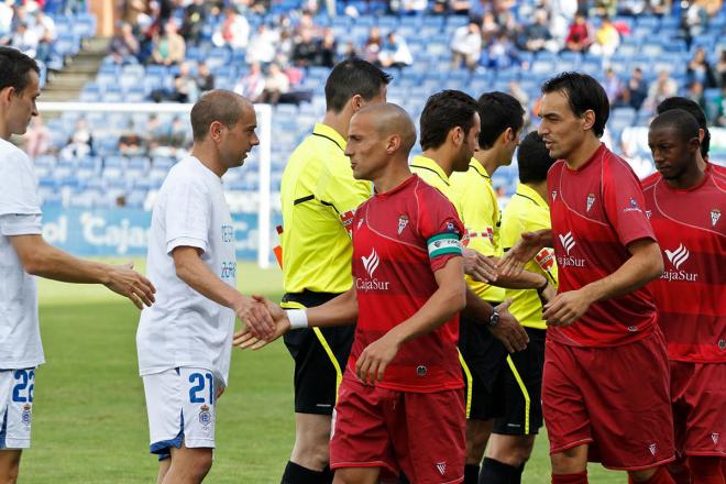 Imagen de un partido disputado entre el Recre y el Córdoba en el Nuevo Colombino (Albiazules.es).