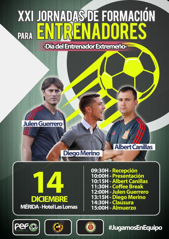 Cartel del XXI Jornada de Formación para Entrenadores de la Federación Extremeña de Fútbol (Foto: FEX).