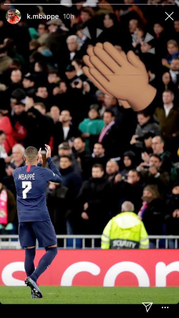 Mbappé sale del césped del Santiago Bernabéu