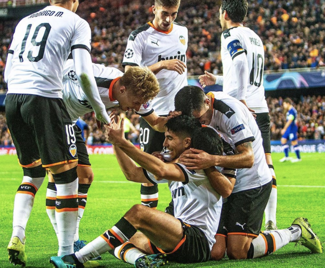 Soler marcó uno de los goles del Valencia CF contra el Chelsea (Foto: Valencia CF).