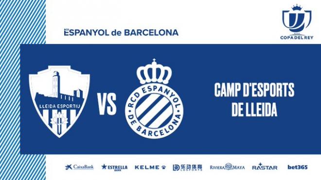 Fecha del Lleida-Espanyol de Copa del Rey.