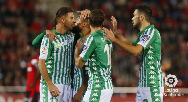 Joaquín celebra su gol ante el Mallorca (Foto: LaLiga).