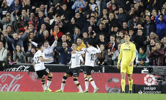 El Valencia protestó a la RFEF por el gol anulado a Rodrigo Moreno por fuera de juego contra el Villarreal (Foto: LaLiga).