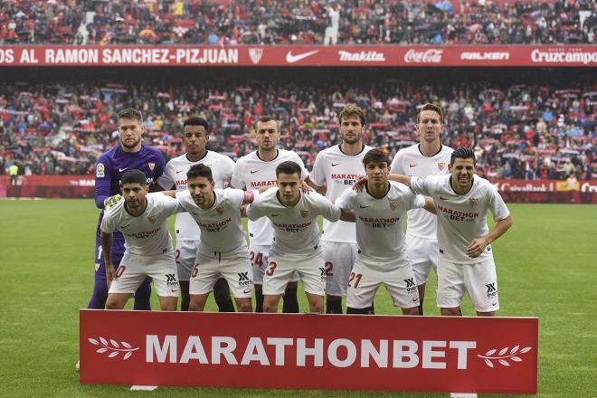 Once del Sevilla ante el Leganés. (Foto: Kiko Hurtado).