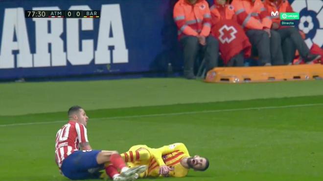 Gerard Piqué, lesionado ante el Atlético.