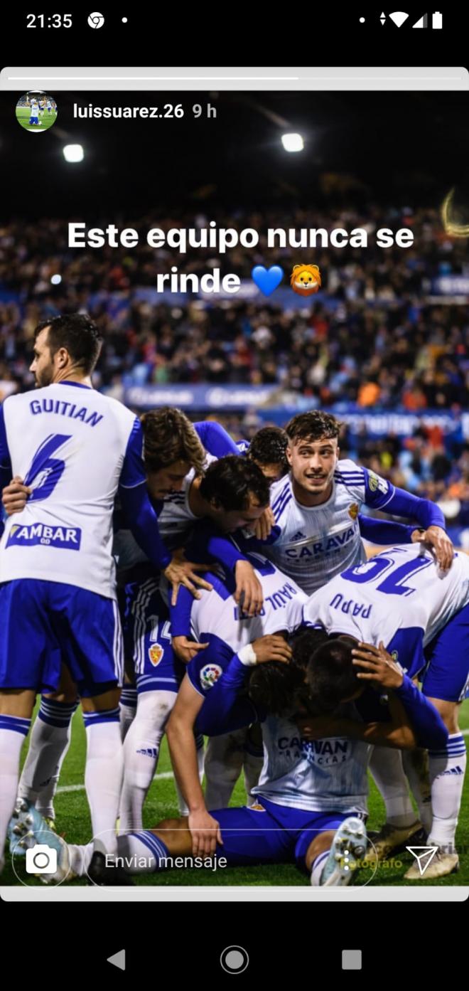 Mensaje de Luis Suárez en Instagram tras empatar frente al Girona.