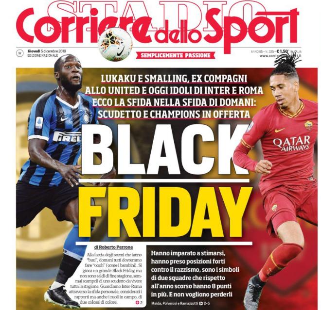 La polémica portada racista del 'Corriere dello Sport'.