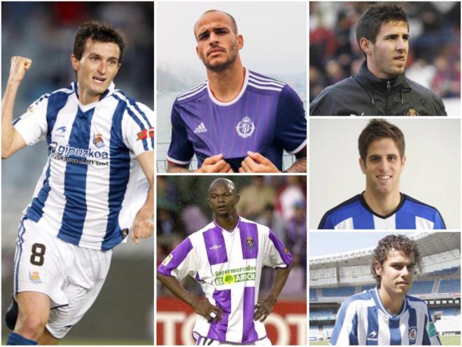Cinco jugadores que han vestido la camiseta del Real Valladolid y la Real Sociedad. ¿Los conoces?