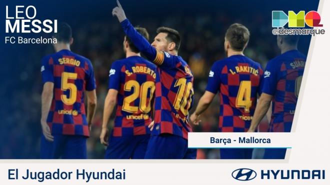 Leo Messi, jugador Hyundai del Barcelona-Mallorca.