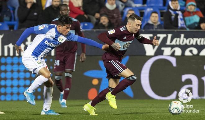 Iago Aspas, momentos antes de la jugada polémica en el Leganés-Celta (Foto: LaLiga).