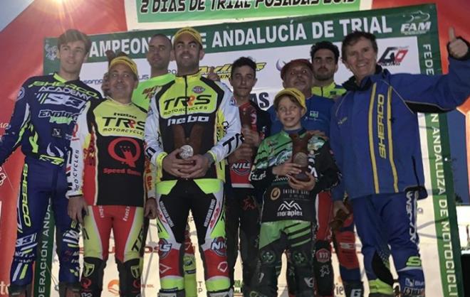 Podio de campeones del Campeonato de Andalucía de Trial.