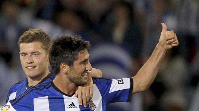 Markel Bergara celebra un gol con la Real Sociedad (Foto: EFE).