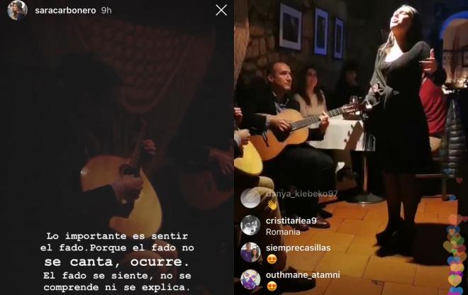 Iker Casillas y Sara Carbonero fueron a una actuación de fado en Oporto (Fotos: Instagram).