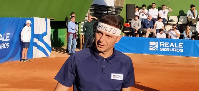 Joaquín Sánchez en el partido de tenis.