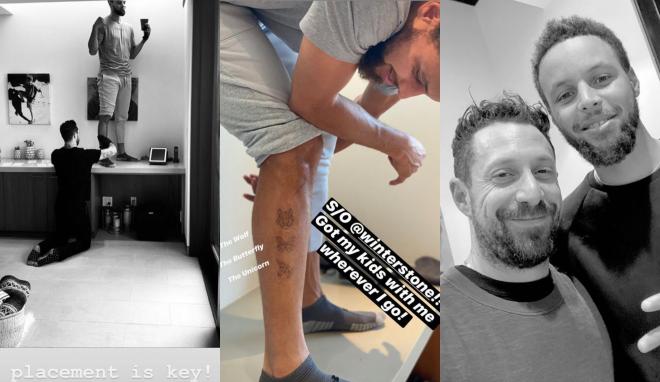Stephen Curry se hace un tatuaje por cada uno de sus hijos (Fotos: Instagram).