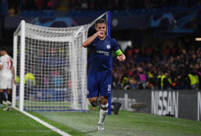 César Azpilicueta celebra un gol con el Chelsea (Foto: Chelsea).